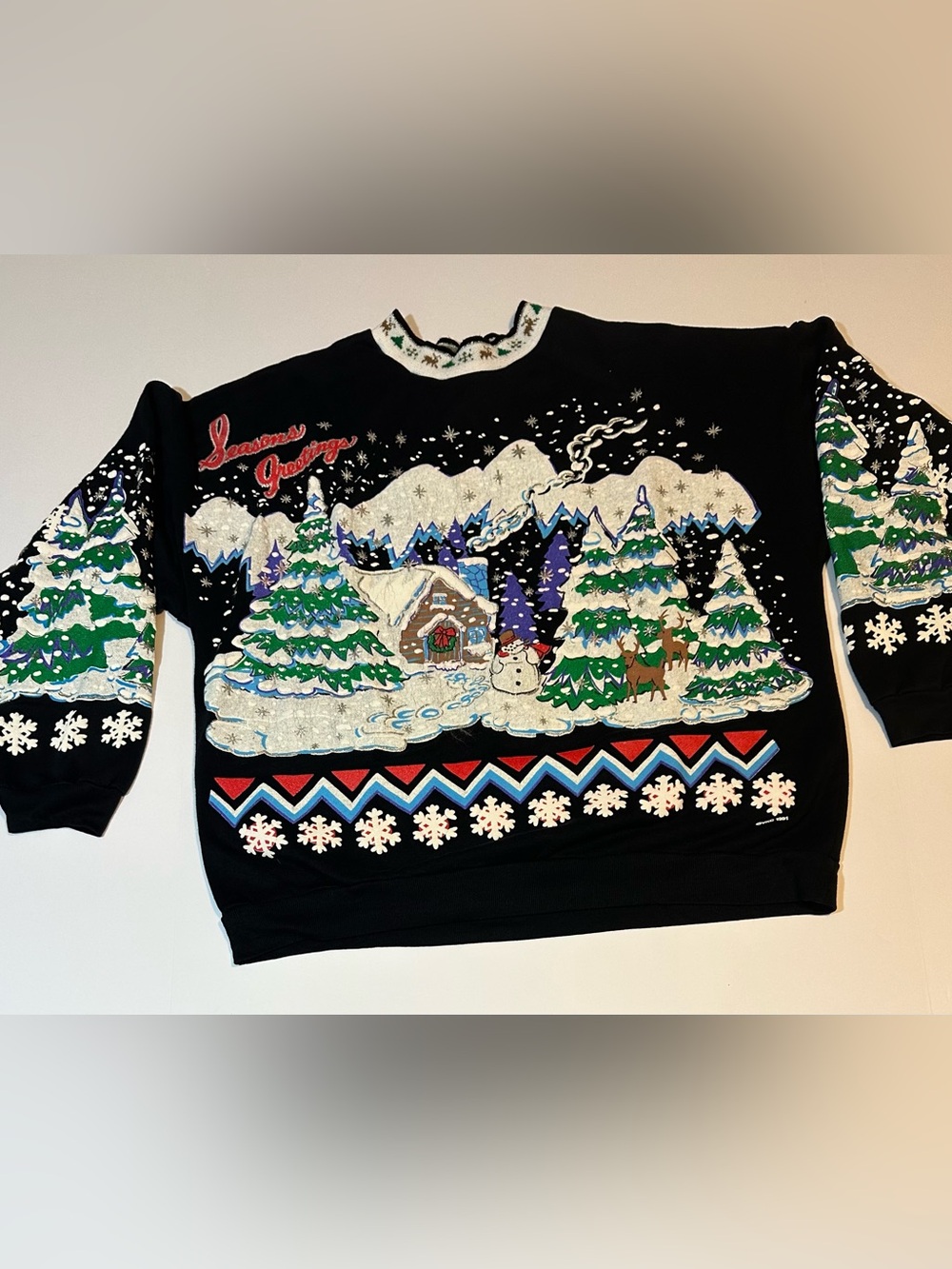 Vtg 90s Nutcracker Sweatshirt Christmas Seasons Greetings